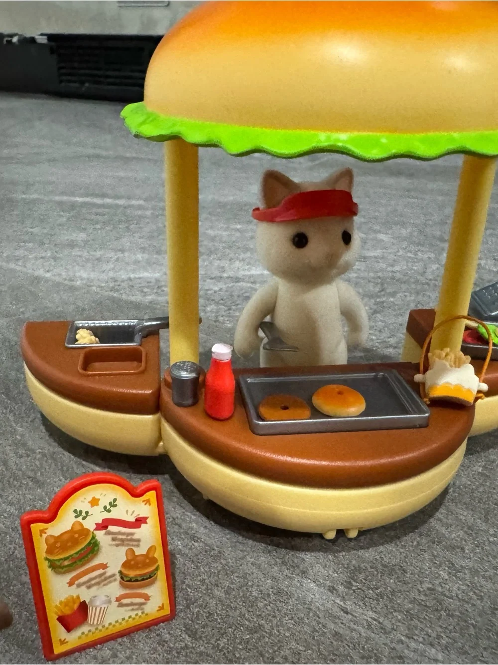 Play Food Cart Pretend Playset - Orange & Brown
